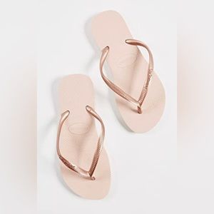 Havaianas Women's Slim Flip Flop Sandal size 7, ballet rose